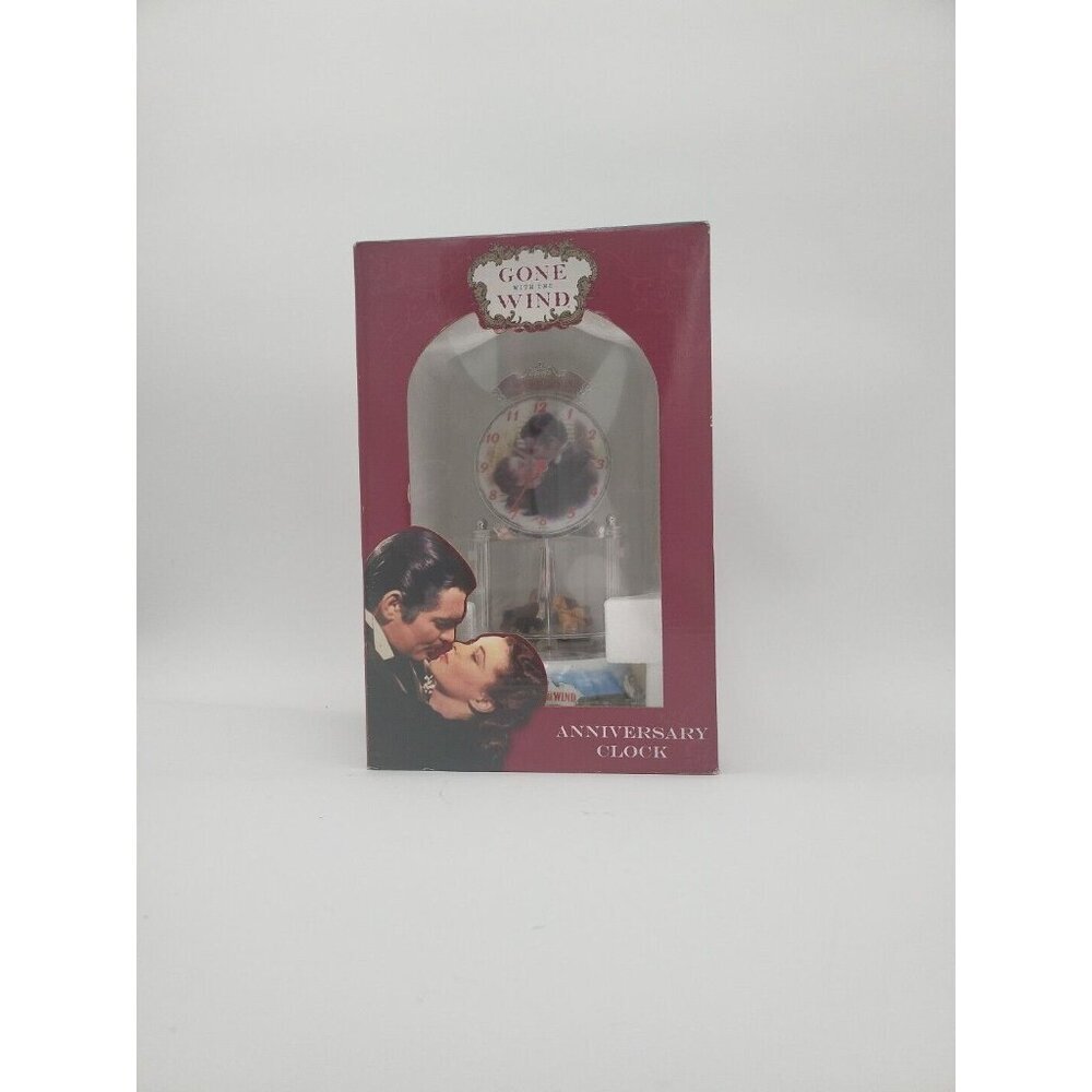 Gone With The Wind Anniversary Clock w/Horse & Carriage Pendulums 9 Inch NIB‎